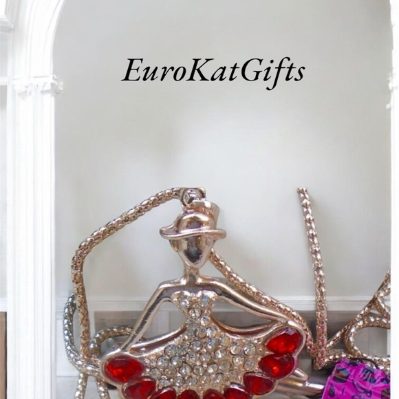 Betsey Johnson Red Crystal Ballet Dancing Girl Pendant Necklace NEW in package - Picture 14 of 16